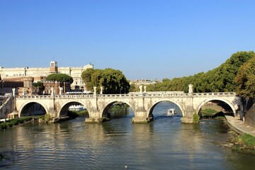 Fototapeta premium landscape with bridge in Rome, Italy
