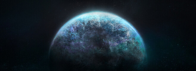 Fototapeta na wymiar Blue planet in space.