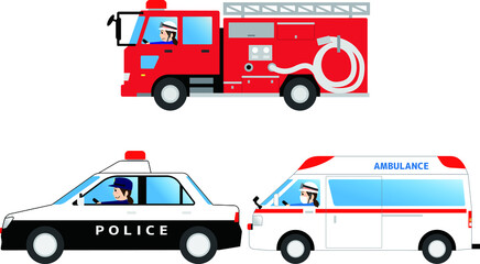 緊急車両 （消防車・パトカー・救急車）を運転する女性