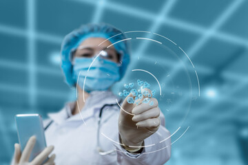 Concept of conducting research in molecular biology.