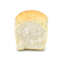 Loaf soft bread isolated on white background. Homemade bakery baked bread.