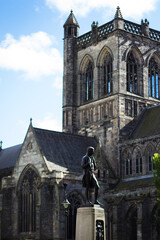 Vertical shot of a building Paisley abbey in Glasgow - obrazy, fototapety, plakaty