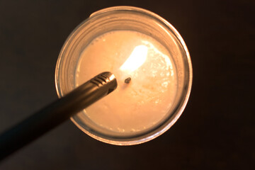 Top down view of a gas candle lighter.