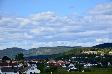 landscape with mountains and blue sky