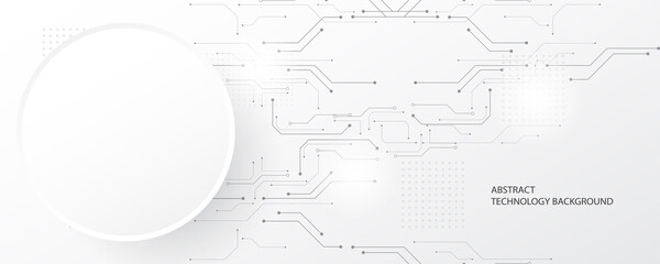 Grey white Abstract technology background,Hi tech digital connect, communication, high technology concept, science, technology background