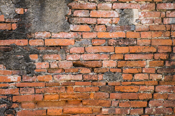 Old red brown brick wall texture background