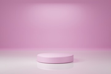 Simple clean podium and wall for product presentation in single color. 3d rendering illustration.