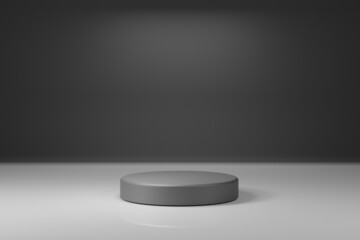 Simple clean podium and wall for product presentation in single color. 3d rendering illustration.