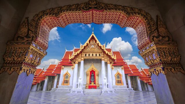 Wat Benchamabophit Temple Landmark Travel Place Of Bangkok, Thailand