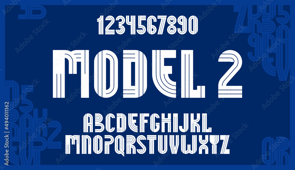 Poster abstract geometric original font vector typeset, logo creation alphabet minimal tech linear geometry