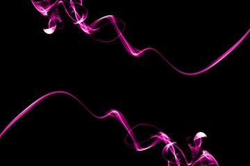 pink smoke isolated black background