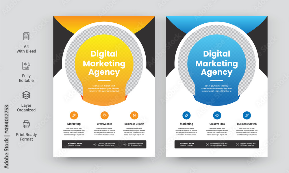 Wall mural modern colorful business flyer design template for poster, brochure, cover, leaflet. design layout w