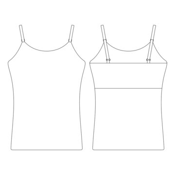Template camisole bra top vector illustration flat design outline clothing