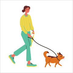 person walking dog
