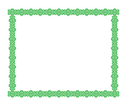 Abstract Artistic Creative Green Floral Border