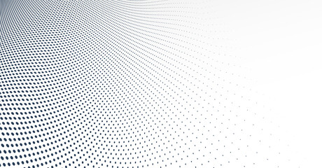 Fototapeta na wymiar Dotted vector abstract background, light grey dots in perspective flow, dotty texture abstraction, big data technology image, cool backdrop.