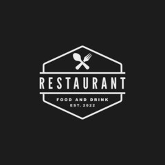 Restaurant simple flat logo design