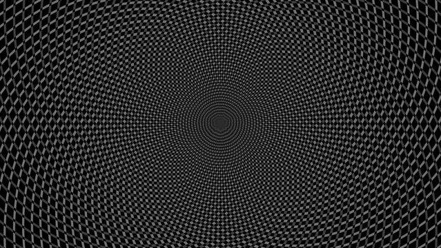 A monochrome geometrical pattern motion graphic