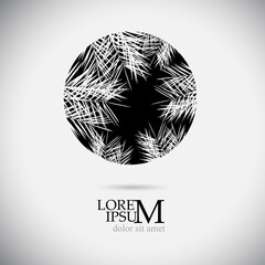 Tropicana logo. Resort and Spa emblem. Tropical cosmetics. Beauty. Palm leaves in a circle.