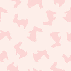 Pink seamless pattern with Easter rabbits. Cute print for wallpaper, fabric and home decor