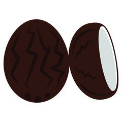 vector icon coconut coconut milk chocolate illustration