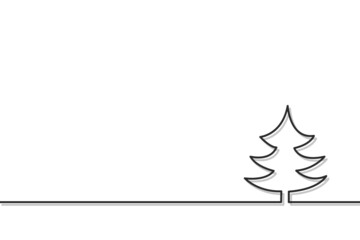 Continuous line drawing of christmas tree.