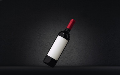 Wine bottle Mock up . 3d rendering