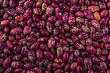 Red beans on white plate, beans textured