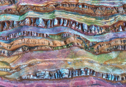 Pile of rocks near cliff in nature