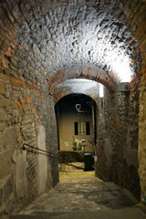 Fototapeta na wymiar Night glimpse of Castelnuovo in Garfagnana, Tuscany, Italy