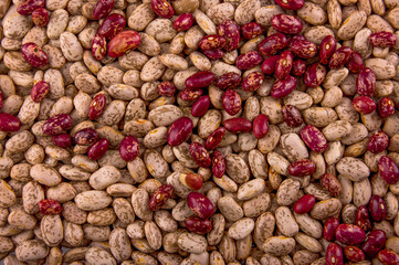 Organic fresh white and red beans, horizontal view pattern