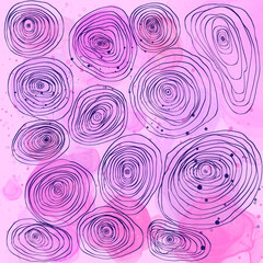 Alcohol ink flowers, Abstract fluid watercolor image.