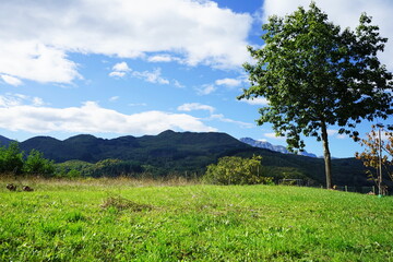 Panorama of the countryside in Garfagnana, Tuscany, Italy