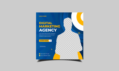 Digital marketing agency minimal square banner template, social media banner design, square banner design, agency banner design, social media template design, socail media post design