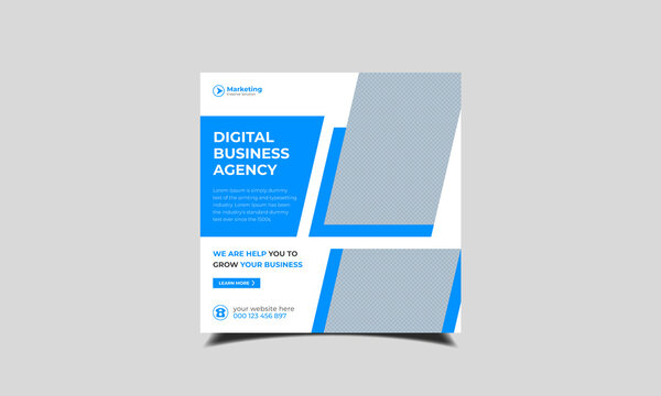 Digital marketing agency minimal square banner template, social media banner design, square banner design, agency banner design, social media template design, socail media post design