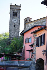 Bell tower of the church of San Jacopo a Gallicano in Garfagnana, Tuscany, Italy