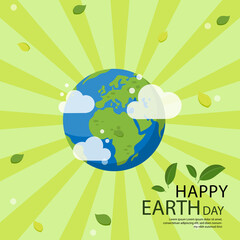Earth day logo design. 