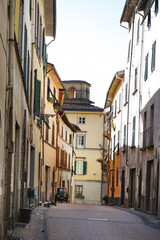 Fototapeta na wymiar Umberto I street in Borgo a Mozzano, Tuscany, Italy