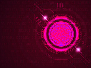 2d illustration Abstract futuristic electronic circuit technology background