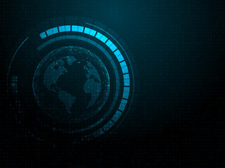 2d illustration Abstract futuristic electronic circuit technology background