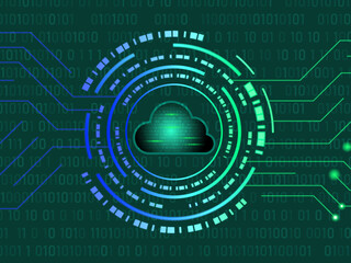 2d illustration Abstract futuristic electronic circuit technology background