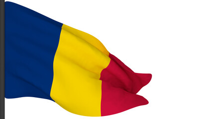 national flag background image,wind blowing flags,3d rendering,Flag of Chad