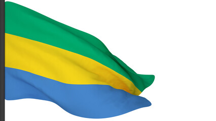 national flag background image,wind blowing flags,3d rendering,Flag of Gabon