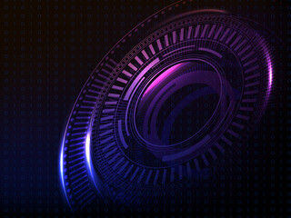 2d illustration Abstract futuristic electronic circuit technology background