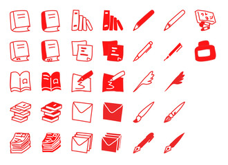 少し手書き風の紙とペンのアイコン