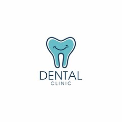 line art smile dental logo