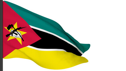 national flag background image,wind blowing flags,3d rendering,Flag of Mozambique