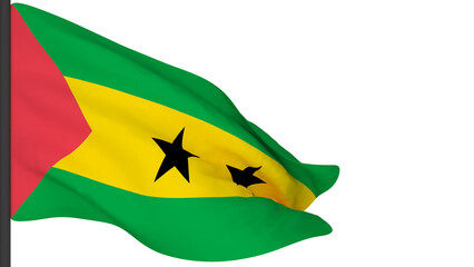 national flag background image,wind blowing flags,3d rendering,Flag of Sao Tome and Principe