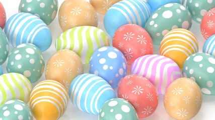 Concept of Easter egg decorating art (3d illustration)