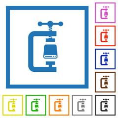 Hard disk compression solid flat framed icons